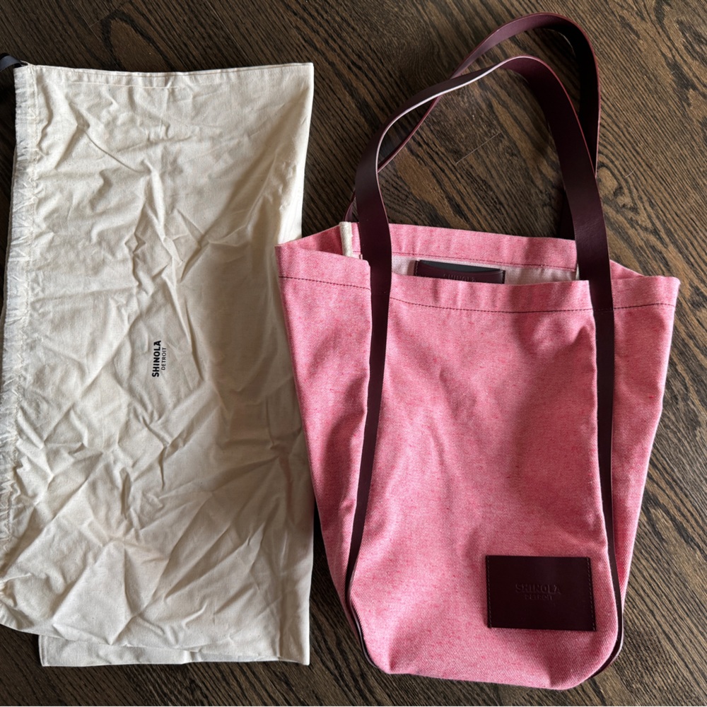 Shinola Birdy Denim and Leather Canvas Tote